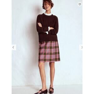 NEW Boden Helen Wool Kilt Skirt Pink Womens Size 12R